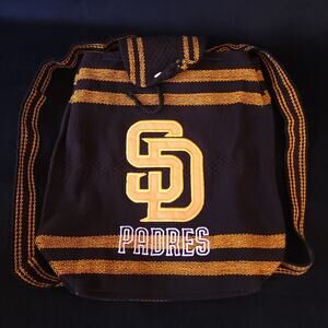 San Diego Padres Baseball Brown Yellow w/ Logo Large Knitted Backpack Bag